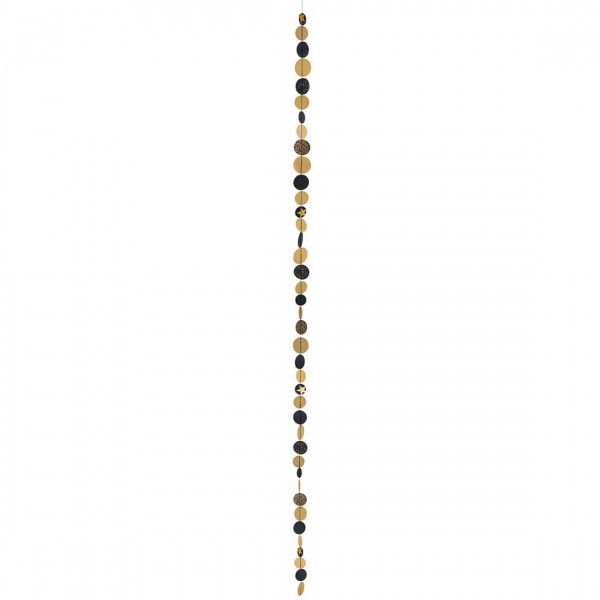 Kreiskette, weihnachtliche Dekokette Black & Gold, 150 cm, räder