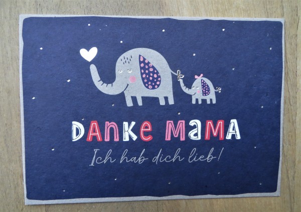 Postkarte "Danke Mama - Ich hab dich lieb!", KUNST und BILD