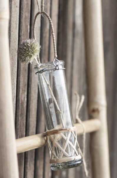 Blumenvase mit Aufhänger "Bambus", reagenzglasförming, 15cm, Ib Laursen