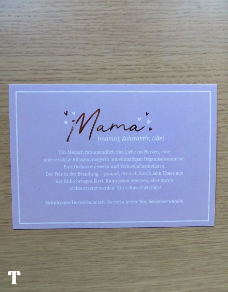 Postkarte "Mama - Ein Mensch mit unendlich viel Liebe,...!" VintageArt