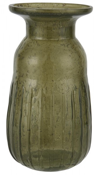 Hyazinthenglas Vase pebbled glass olive -Serie Stillenat - Ib Laursen ApS