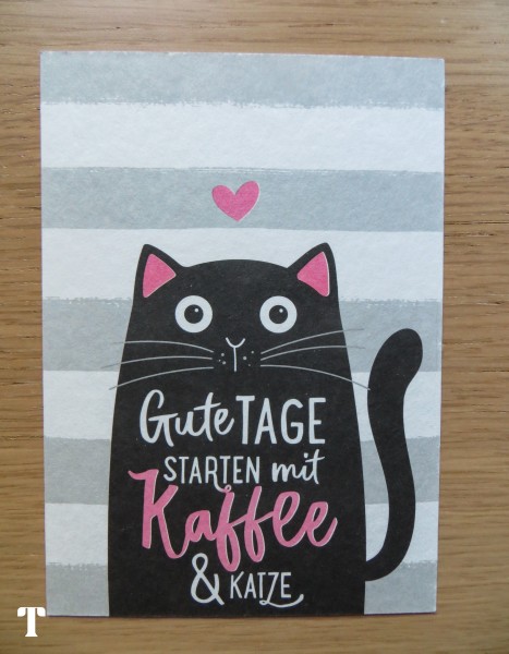 Postkarte "Gute Tage starten mit Kaffee & Katze" KUNST und Bild