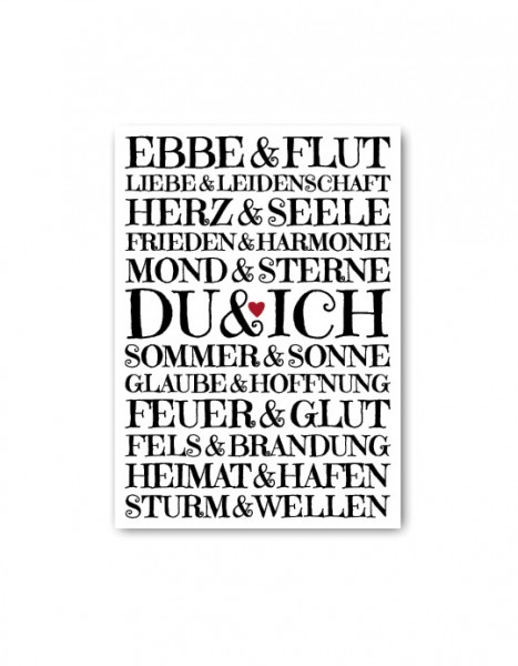 Postkarte "Ebbe & Flut, DU & ICH, ...!" Kunst aus Friesland