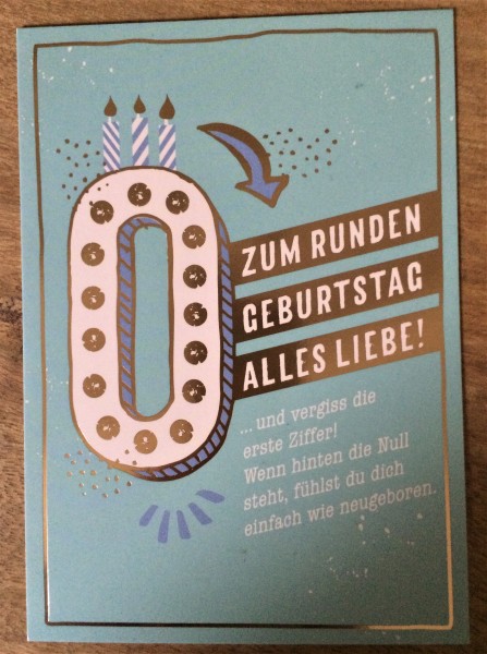 Postkarte "Zum runden Geburtstag alles Liebe!..."