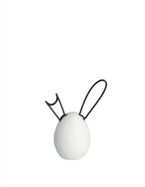 LINNEA Oster-Ei aus Keramik S, 9 cm, Weiß, Storefactory