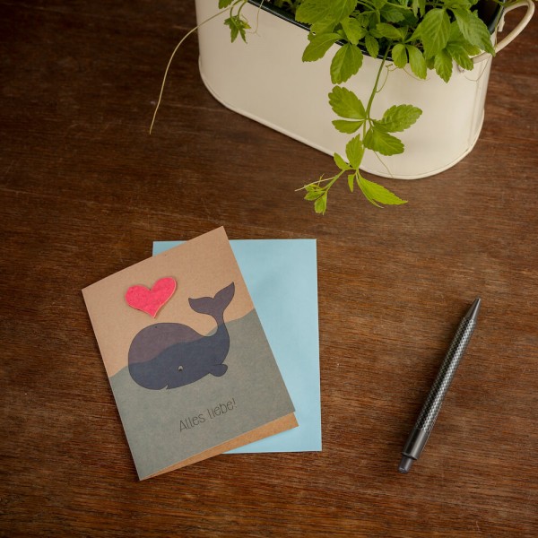 Grußkarte "Alles Liebe!", mit Wildblumen-Saatpapier