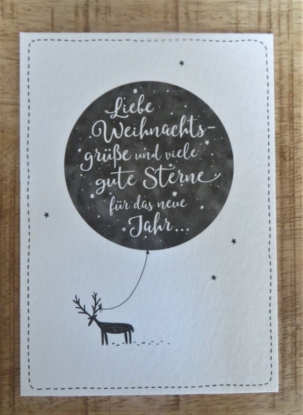 Postkarte "Liebe Weihnachtsgrüße und viele gute Sterne für das neue Jahr..."