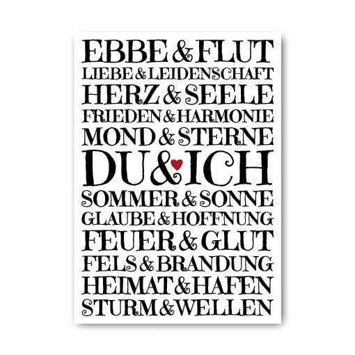 Postkarte "Ebbe & Flut, DU & ICH, ...!" Kunst aus Friesland