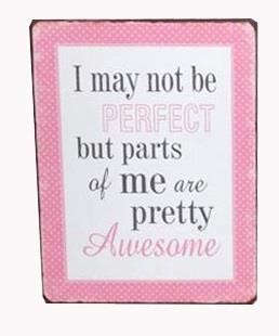 Metall Schild "I may not be perfect but parts of me are pretty awesome"