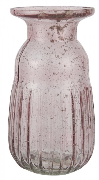 Hyazinthenglas Vase pebbled glass rosa -Serie Stillenat - Ib Laursen ApS