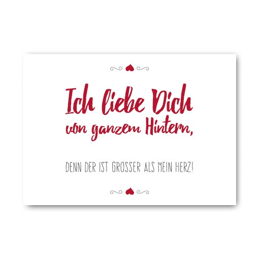 Postkarte "Ich liebe Dich von ganzem Hintern, ..." Kunst aus Friesland