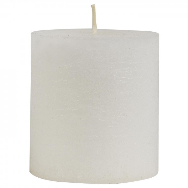 Rustikale Kerze/ Stumpenkerze Weiß, 7,5 x 7 cm, Ib Laursen