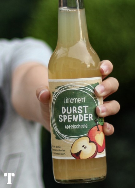 Limonade "Durstpender" von Limoment, naturtübe Apfelschorle