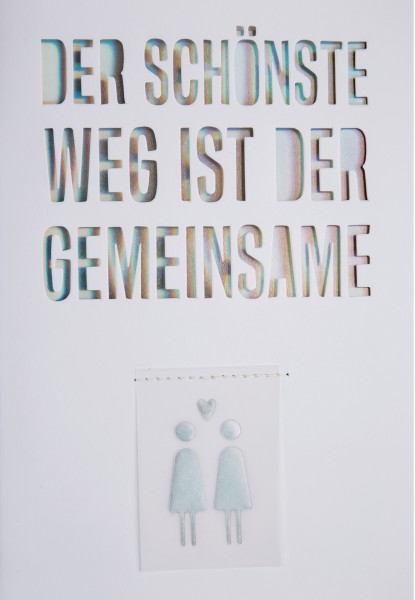 Glückwunschkarte/ Hochzeitskarte Regenbogen "Der schönste Weg ist der Gemeinsame", räder