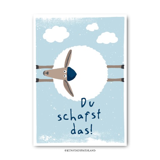 Postkarte "Du schafst das!" Kunst aus Friesland