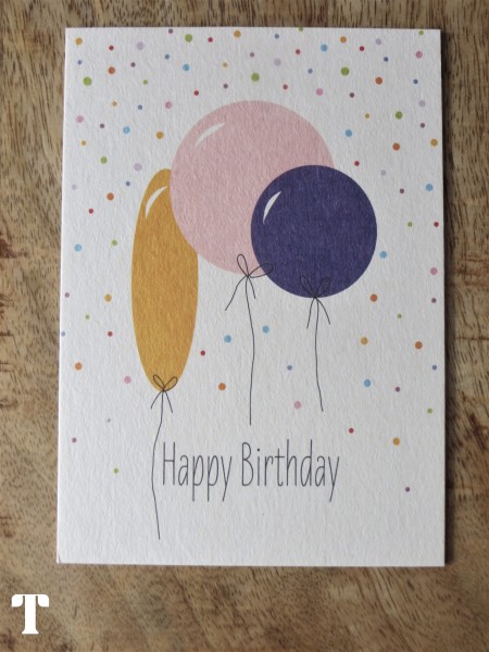 Postkarte "Happy Birthday/ Luftballons", KEITCARDS