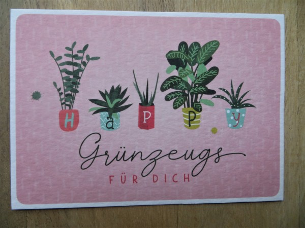 Postkarte "Happy Grünzeugs FÜR DICH", KUNST und BILD