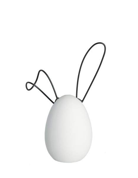 LINNEA Oster-Ei aus Keramik L, 14 cm, Weiß, Storefactory